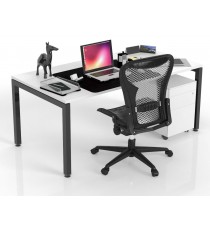 Plaza 50mm Square legs Frame Single Desk 1800 - Many Options