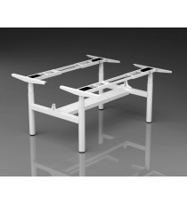 Argo Plus Electric Double Desk H Frame - WHITE Round Legs