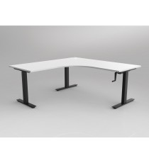 AGILE Manual Height Adjustable Corner Workstation 1800 - BLACK