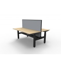BOOST+ Double Electric Desk With Screen And Cable Tray - 3 Sizes