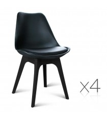 Eames DSW Visitor Cafe Chairs x 4 Black