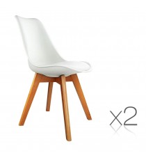 Eames Retro Cafe Chairs White x2