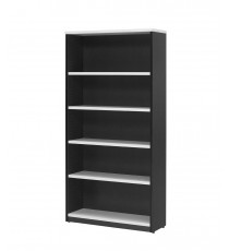 Open Bookcase 1800H White Charcoal 