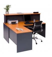 Straight Front L Shape Reception Desk With Hob - 2 Sizes
