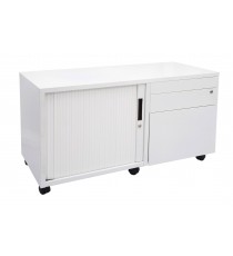 Zoom Mobile Caddy with Tambour Door - White