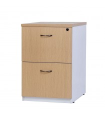 Logan 2 Drawer Filing Cabinet - Oak Over White