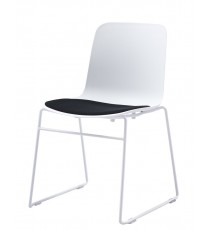 Lumin Visitor Chair - White with Black Seat 