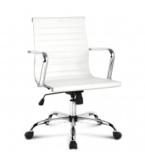 Budget Eames Medium Back Boardroom Chair - White