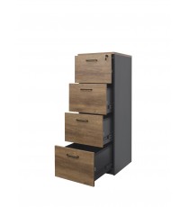 Premium Walnut 4 Drawers Filing Cabinet Regal - 3 Colours