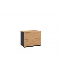 2 Drawers Lateral Filing Cabinet BEECH - And 4 Colours