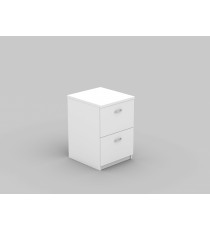 2 Drawers Filing Cabinet with Lock - WHITE