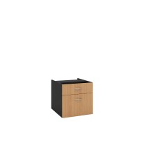Fixed Pedestal 2 Drawers With Lock Beech - 5 Colours