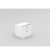 Fixed Pedestal 2 Drawers With Lock White - 5 Colours
