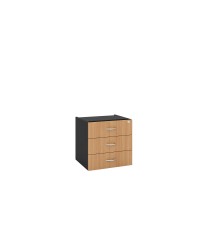 Fixed Pedestal 3 Drawers With Lock Beech - 5 Colours