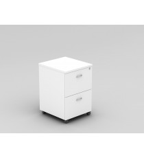 Mobile Pedestal 2 Drawers White - 5 Colours