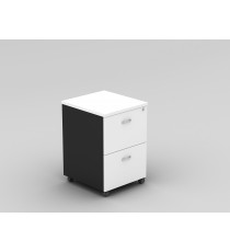 Mobile Pedestal 2 Drawers White Charcoal - 5 Colours