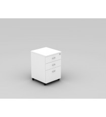 Mobile Pedestal 3 Drawers With Lock White - 5 Colours