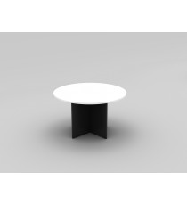 White CHARCOAL Round Meeting Table with Cross Base 1200 - More Colours