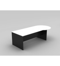 P - End Desk White Charcoal
