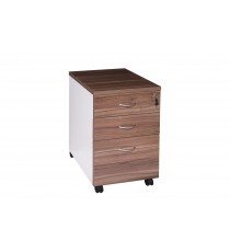 Mobile Pedestal with Lock - Walnut over White 