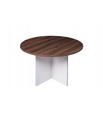 Walnut Cross Base Round Meeting Table 900D - 3 Colours