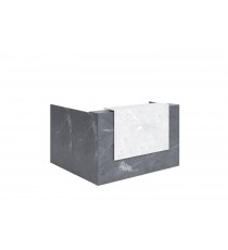 Opal L Shape Reception Counter Marble Look 2100