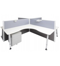 Office Partition / Screen - Light Grey And Charcoal 750W x 1250H