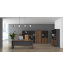 Premium Executive Office Package 10 - Regal Walnut over Charcoal 