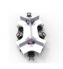 Rapid Workstation 120 Degree 6 Person Pod 