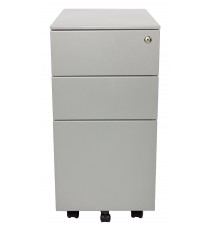 Steelco Slimline Metal Mobile Pedestal 3 Drawers - 3 Colours