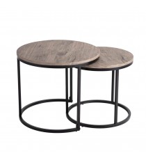 Nesting 2 Round Coffee Table - Walnut Laminate
