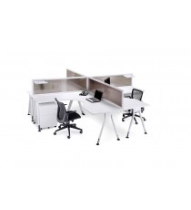 Vee 4 Persons Workstation Pod - Check Stock