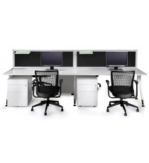 Vee Back to Back Desks 1500 - More Sizes