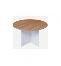 Walnut Cross Base Round Meeting Table 900 - 3 Colours