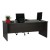 Open Slab End Desk 1500 x 750 - Blackened Linewood 