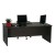 Open Slab End Desk 1800 x 900 - Blackened Linewood