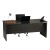 Bow Front Desk Office 1800 - Blackened Linewood