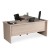 Radial Corner 2 Piece Workstation - Tawny Linewood