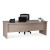 Bow Front Office Desk 1800 - Tawny Linewood