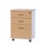 Mobile Pedestal 3 Drawers with Lock - OAK over White