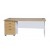 Open Desk and Mobile Drawer Set - Oak Over White