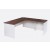 Premium 2 Piece Radial Corner Workstation 1800 - Casnan Walnut